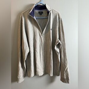 Brooks Brothers Big & Tall Cotton Sueded Jersey Half-Zip Mens Sz XL 24" PTP